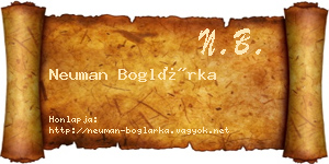 Neuman Boglárka névjegykártya